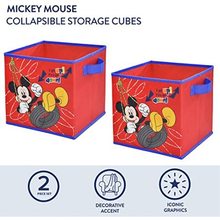 Disney Mickey Mouse Storage Cubes, Set of 2, 10-Inch