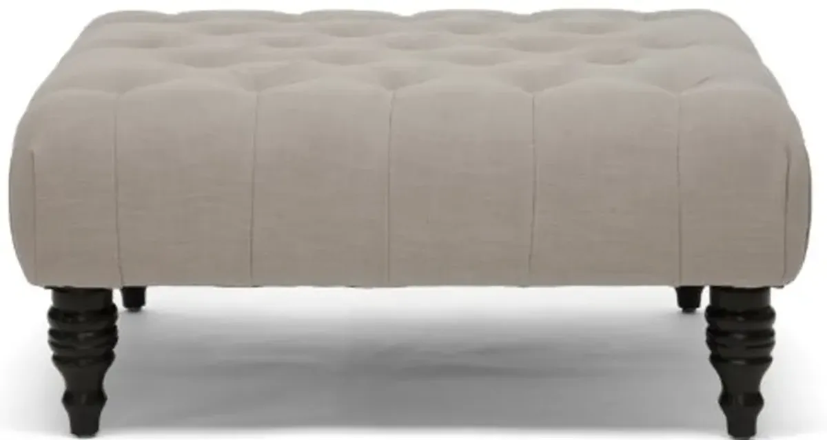 Baxton Studio Keswick Linen Modern Tufted Ottoman, Beige