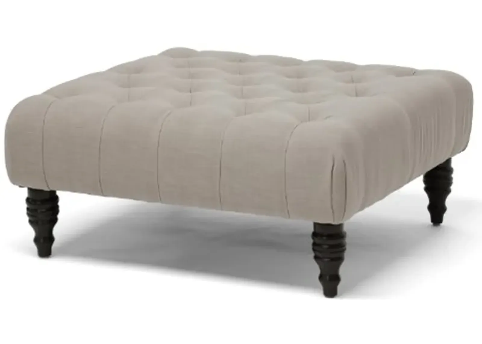 Baxton Studio Keswick Linen Modern Tufted Ottoman, Beige