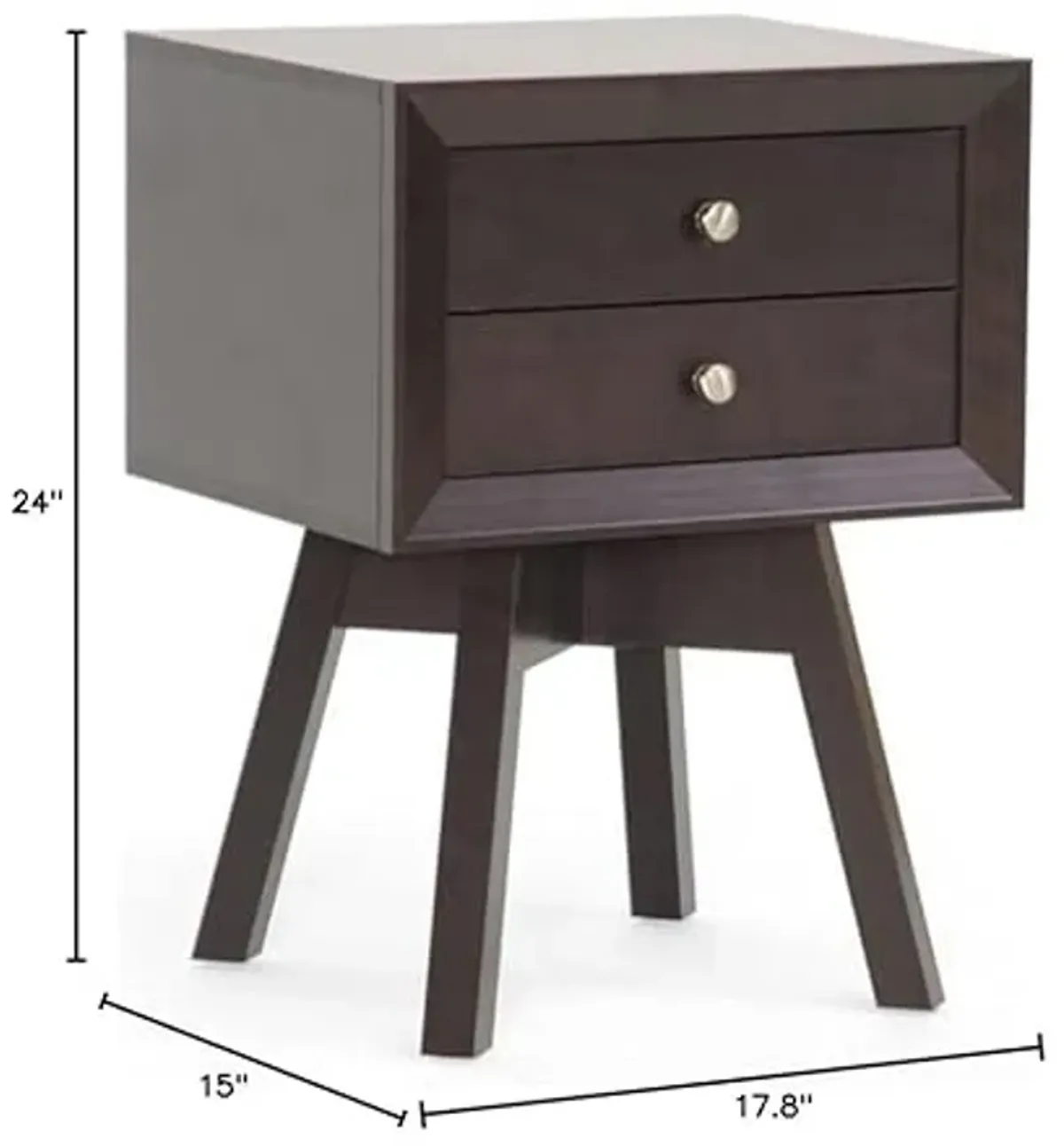 Baxton Studio Warwick Modern Accent Table and Nightstand, Brown