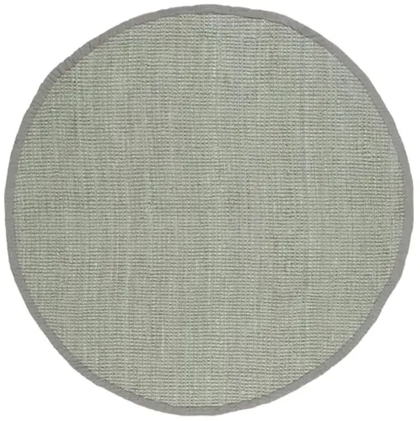 SAFAVIEH Natural Fiber Collection 7' Round Green / Grey NF730B Handmade Farmhouse Premium Jute Area Rug