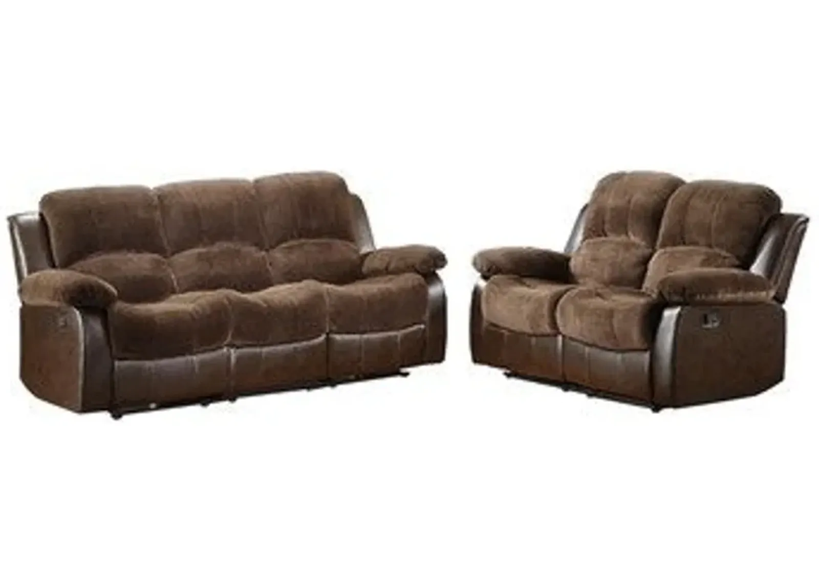 Homelegance Cranley 2 Piece Double Reclining Living Room Set in Brown