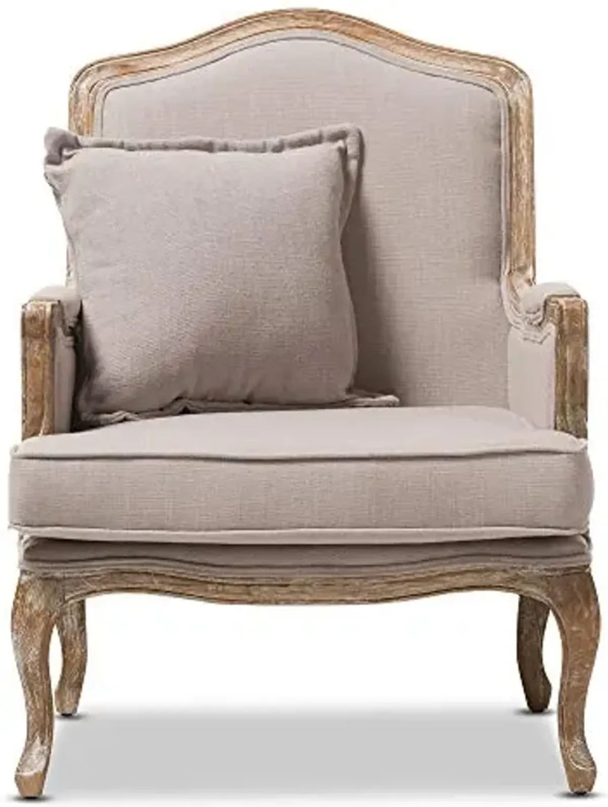 Baxton Studio Constanza Accent Chair, 29.25Lx29Wx37.25H, Beige