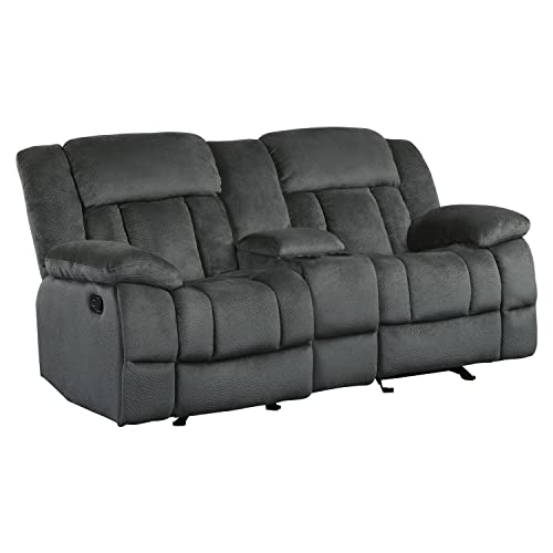 Homelegance Laurelton 79” Microfiber Double Glider Recliner Love Seat