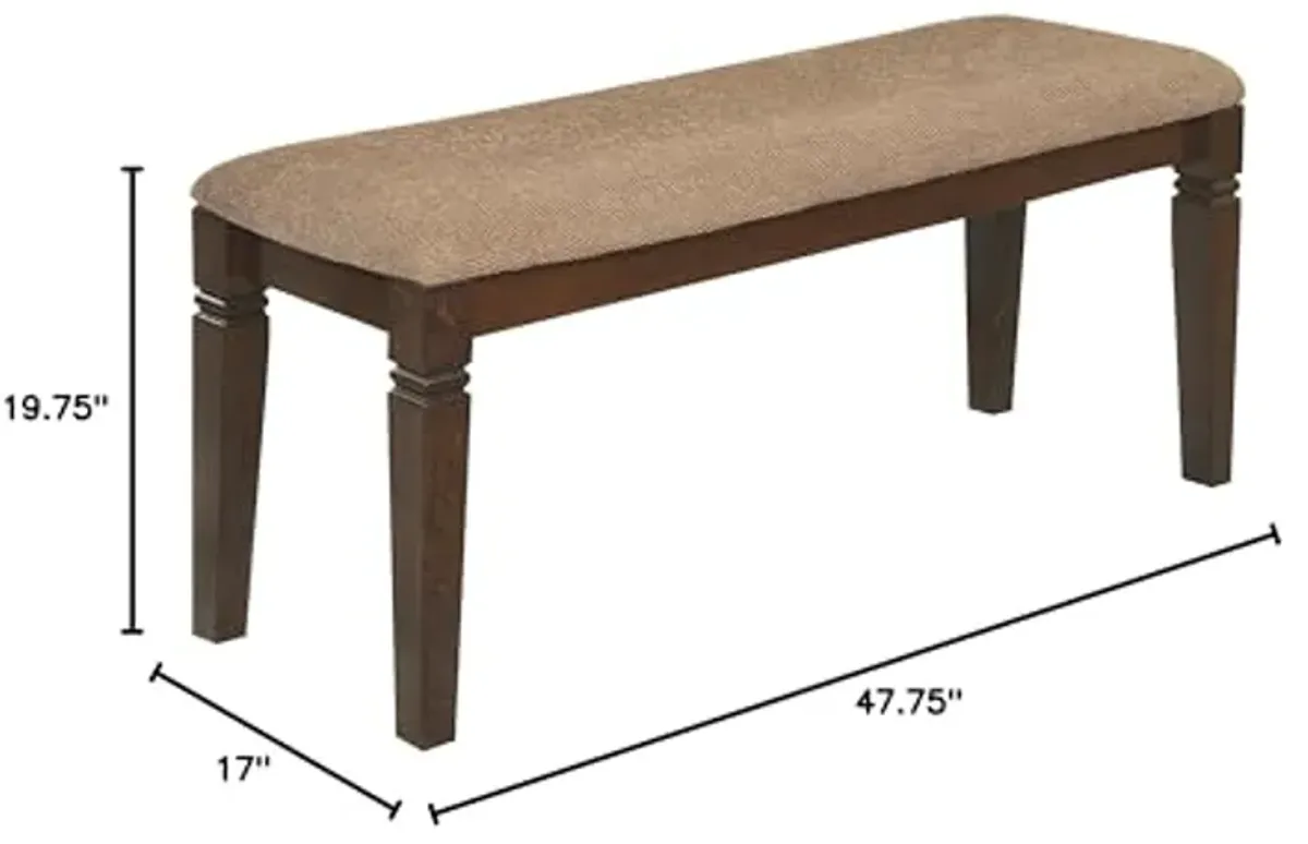 Homelegance Dining Bench, 44-Inch, Western, Dark Brown, Espresso Finish