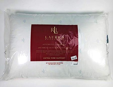 Ralph Lauren Synthetic Fiberfill Extra Firm Support Standard Pillow