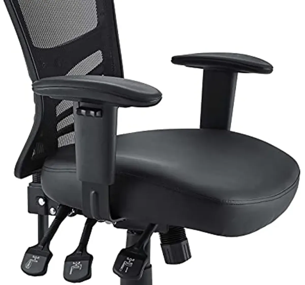 Modway Articulate Mesh Office Chair with Fully Adjustable Vegan Leather Seat In Black