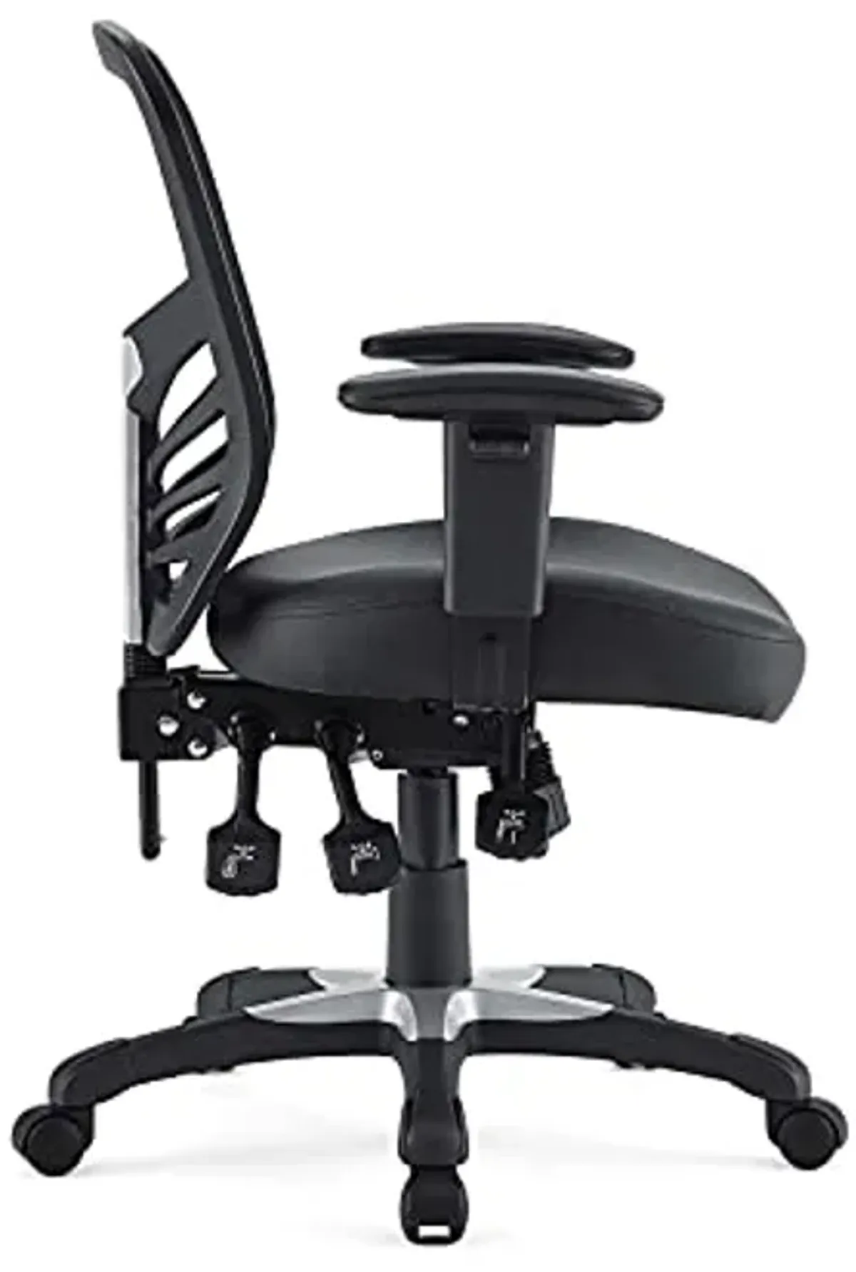 Modway Articulate Mesh Office Chair with Fully Adjustable Vegan Leather Seat In Black