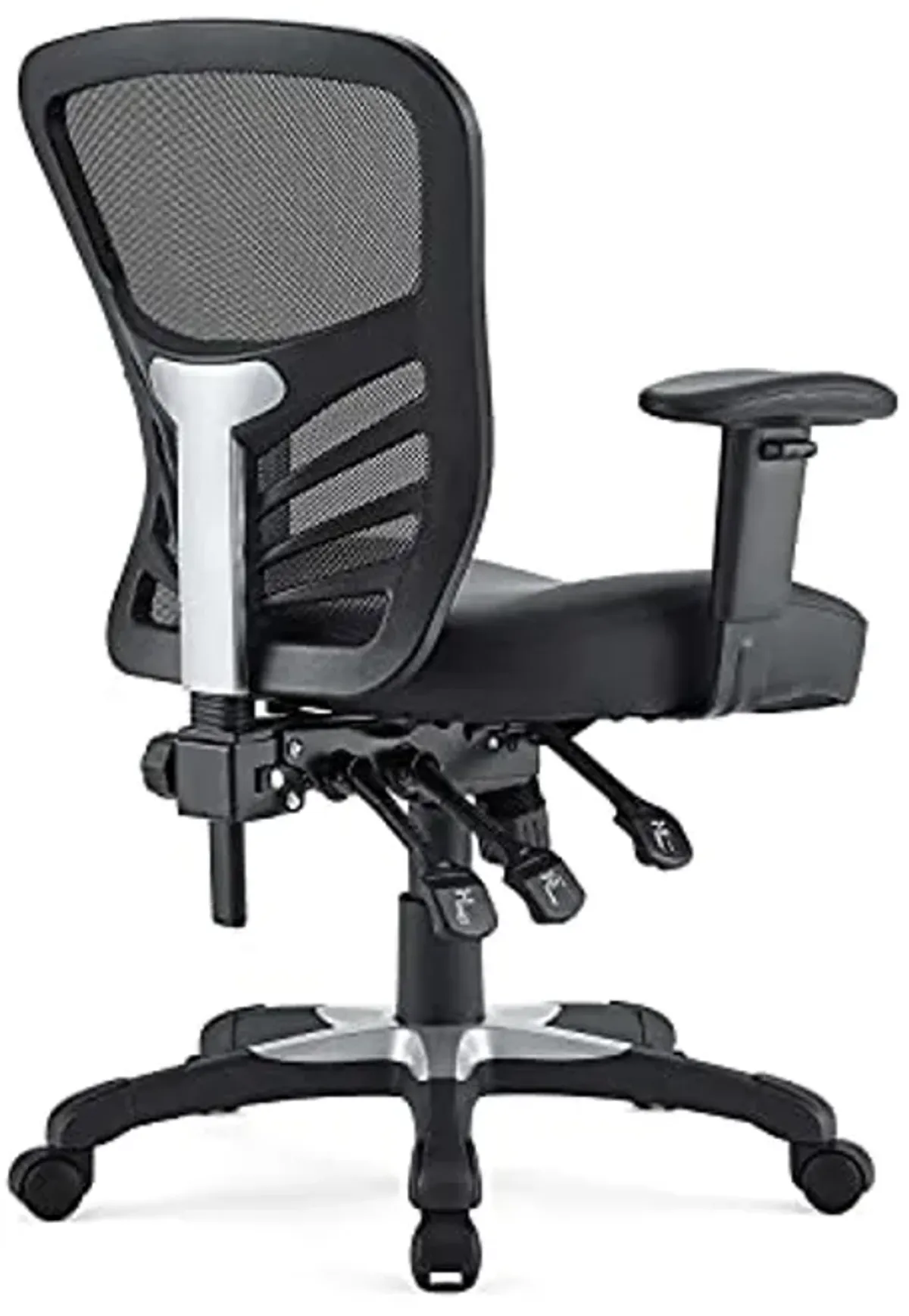 Modway Articulate Mesh Office Chair with Fully Adjustable Vegan Leather Seat In Black