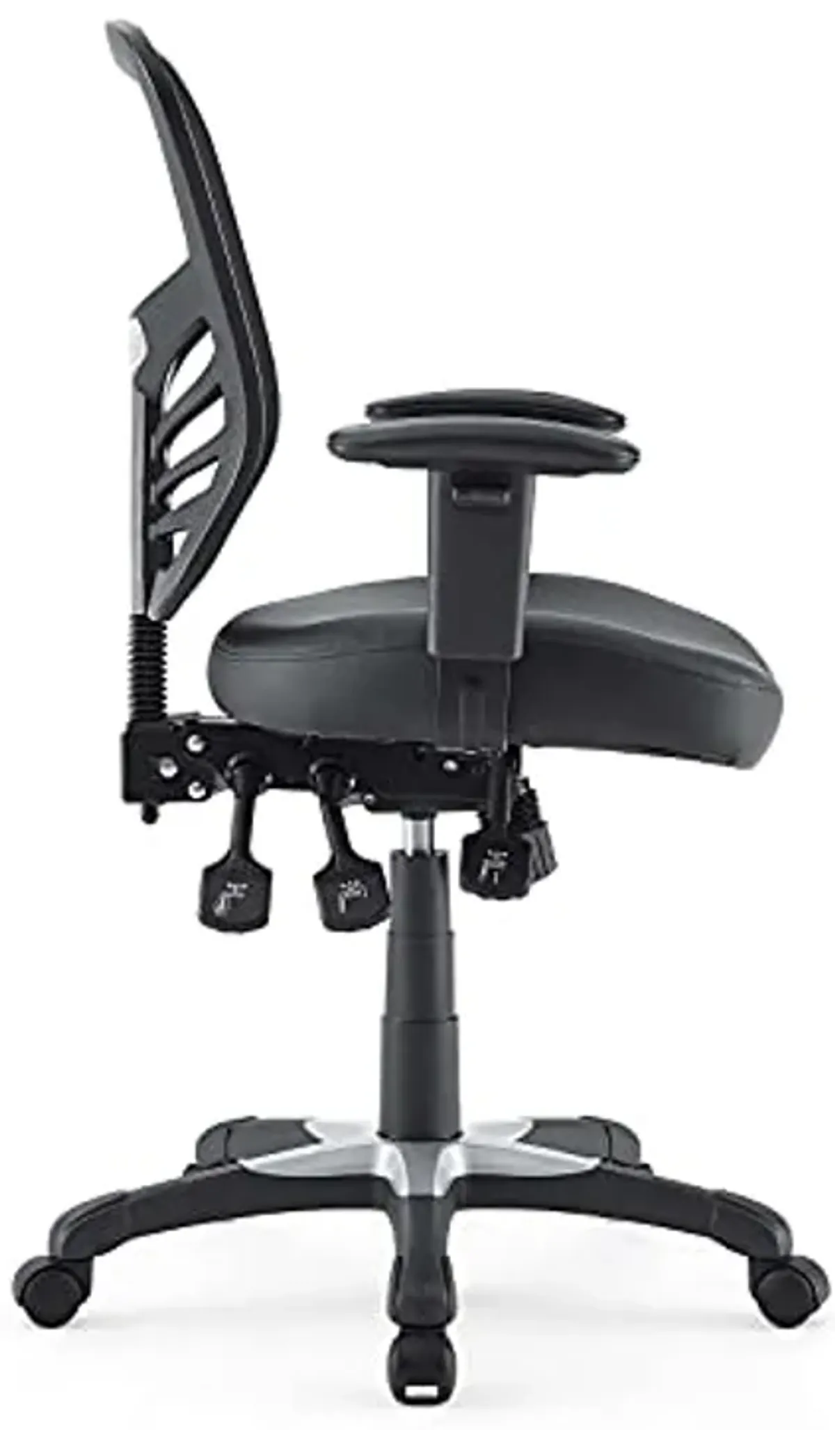 Modway Articulate Mesh Office Chair with Fully Adjustable Vegan Leather Seat In Black