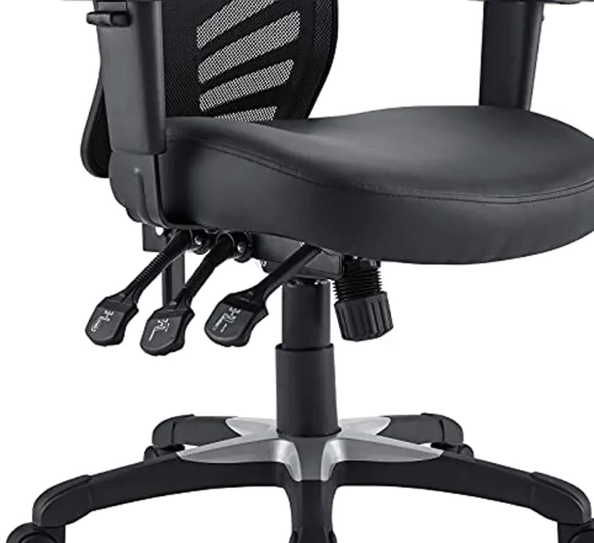 Modway Articulate Mesh Office Chair with Fully Adjustable Vegan Leather Seat In Black