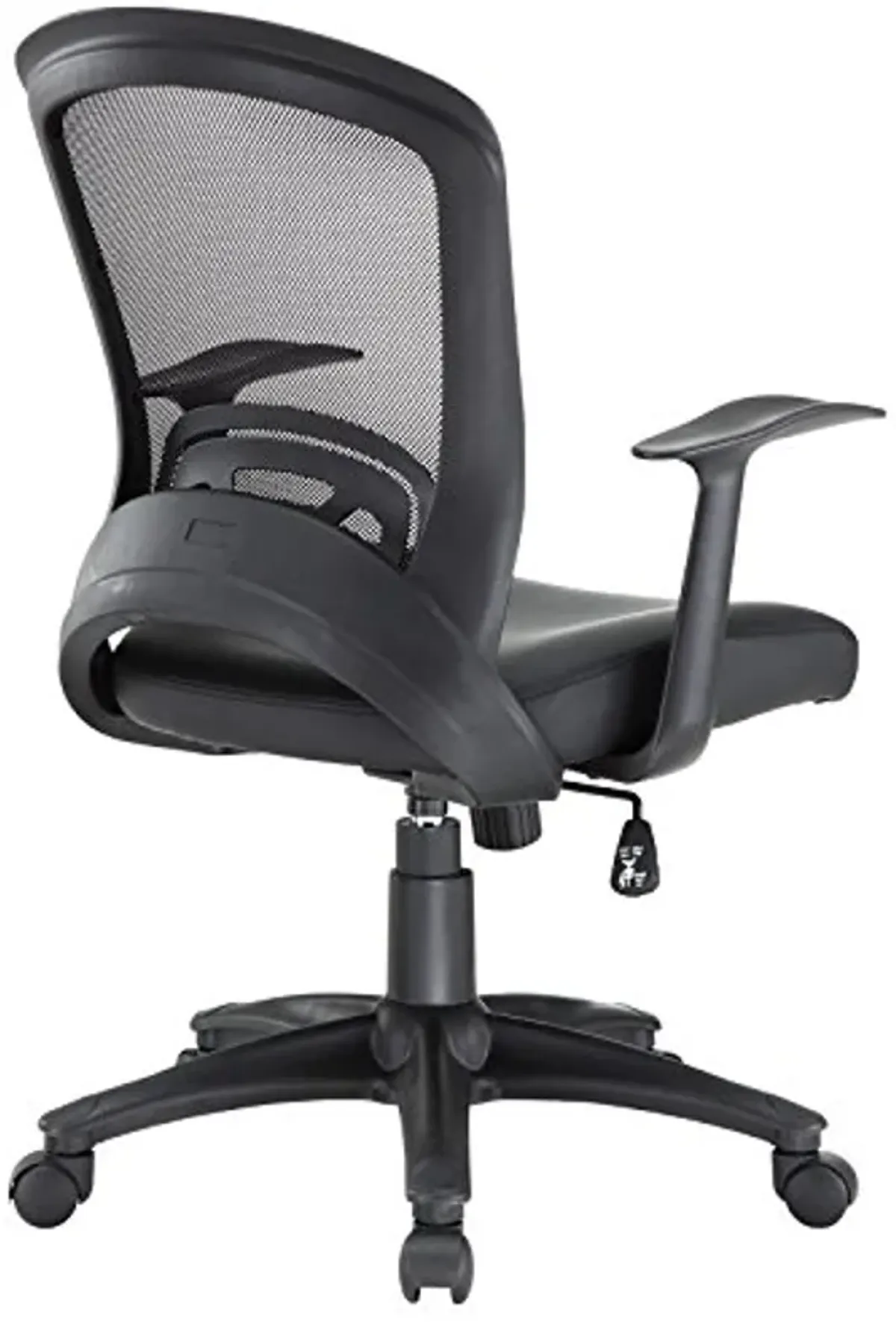 Modway Pulse Ergonomic Faux Leather Adjustable Swivel Office Chair in Black