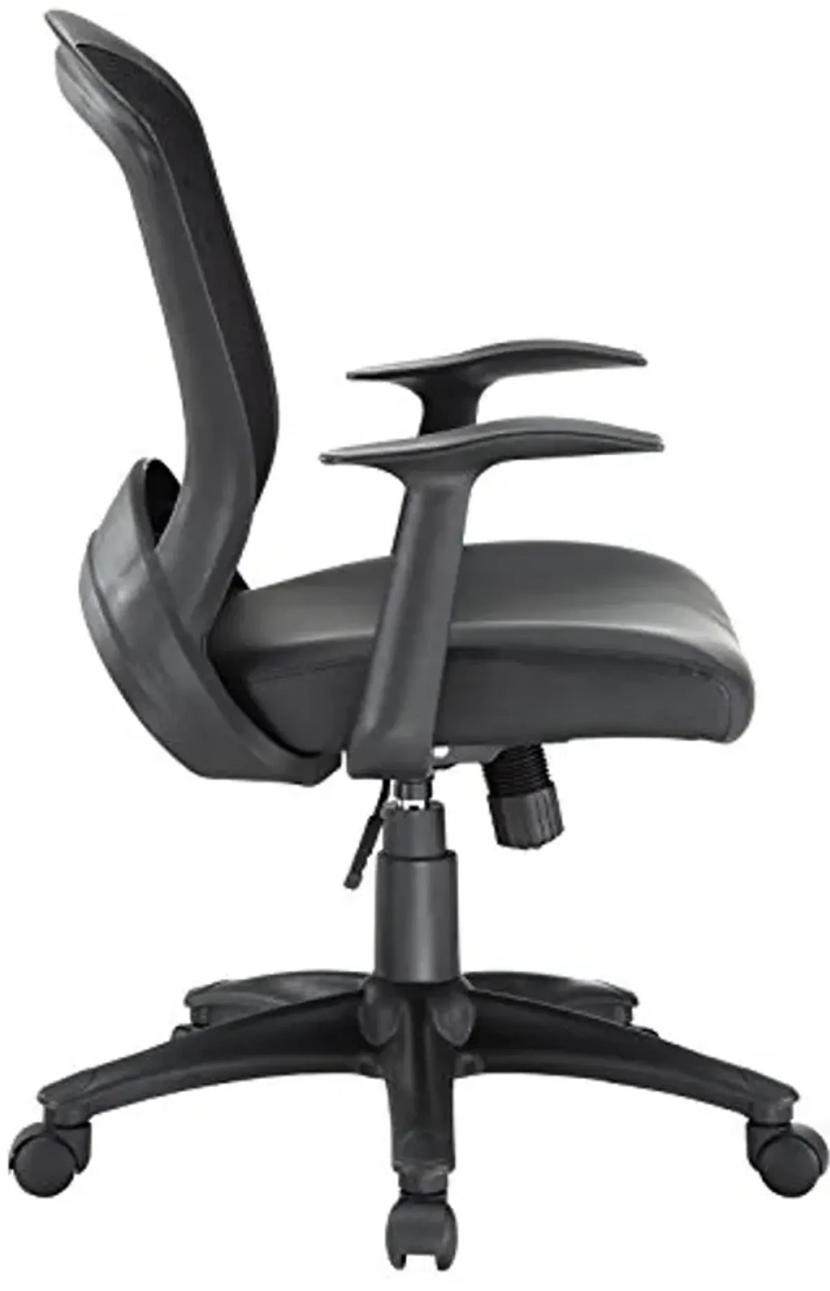 Modway Pulse Ergonomic Faux Leather Adjustable Swivel Office Chair in Black