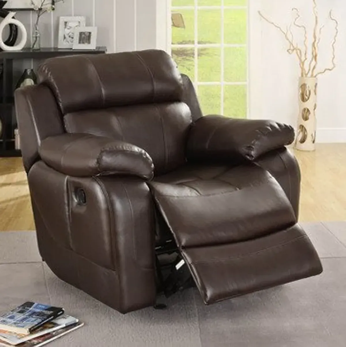 Weston Home Darrin Leather Rocker Recliner