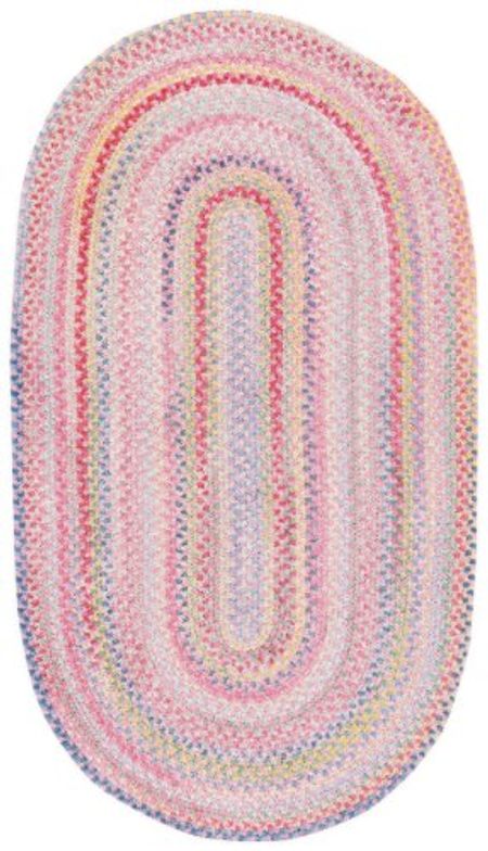 Capel Rugs Baby's Breath 5 x 8 Oval Braided Area Rug (Pink)