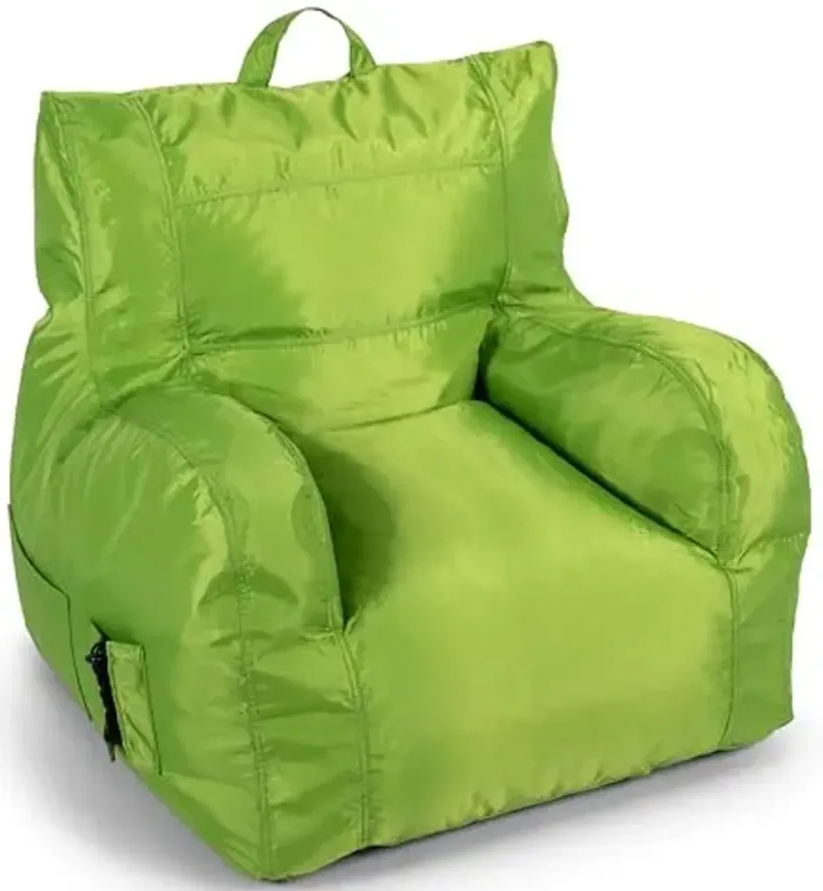 Big Joe Dorm Bean Bag Chair with Drink Holder and Pocket, Spicy Lime Smartmax, Durable Polyester Nylon Blend, 3 feet