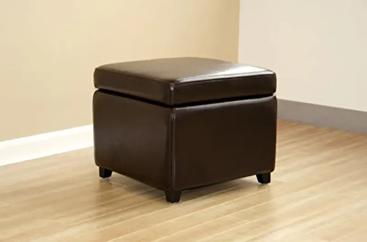 Baxton Studio Ottoman, Dark Brown