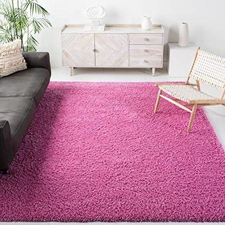 SAFAVIEH California Premium Shag Collection 5'3" x 7'6" Pink SG151 Non-Shedding Living Room Bedroom Dining Room Entryway Plush 2-inch Thick Area Rug