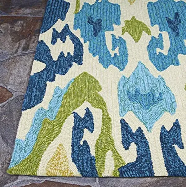 Couristan Covington 2263/0702 Runner, 2-Feet 6-Inch by 8-Feet 6-Inch, Delfina/Azure-Lemon