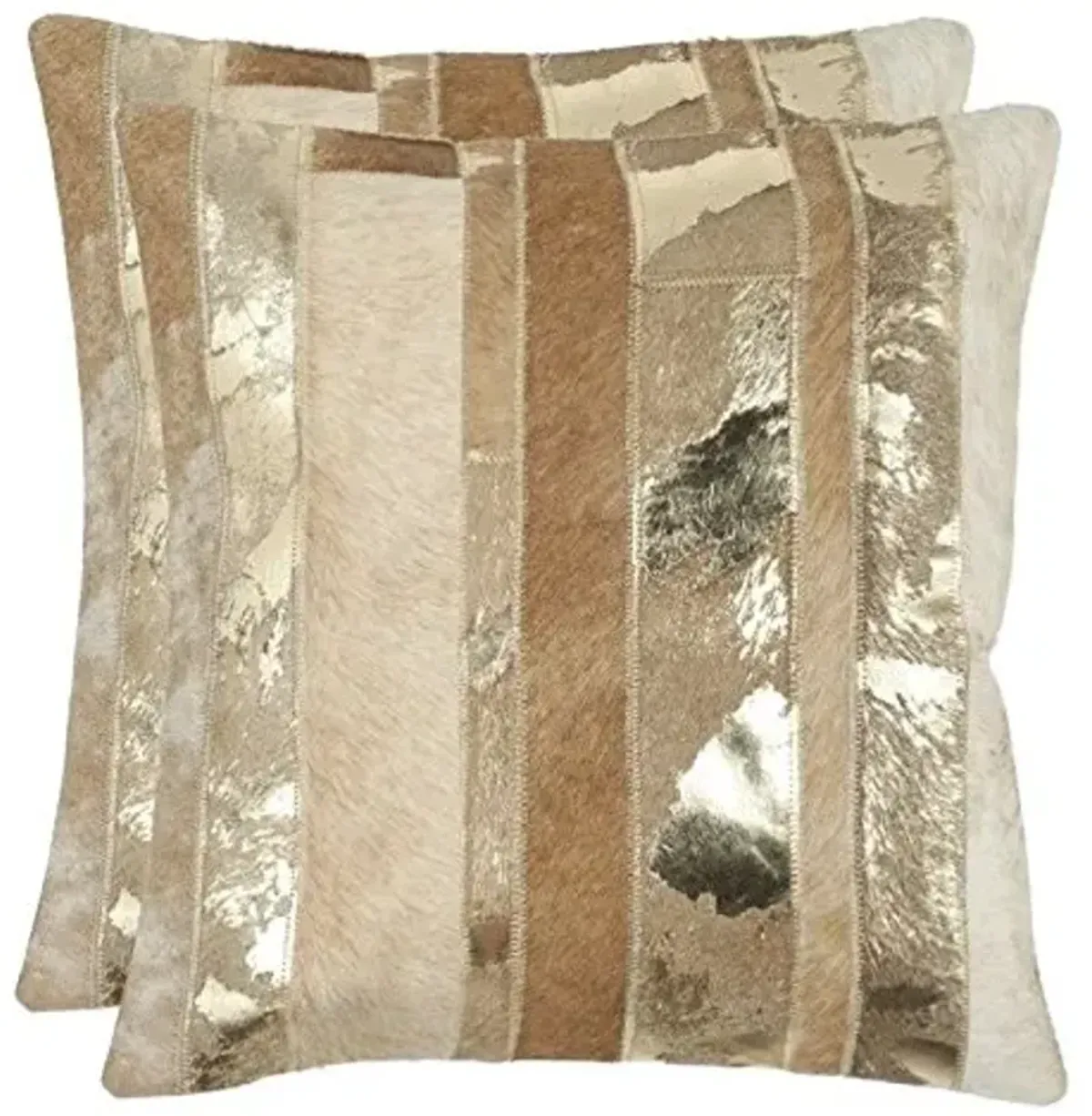Safavieh Pillow Collection Throw Pillows, 18 by 18-Inch, Peyton Gold, Set of 2