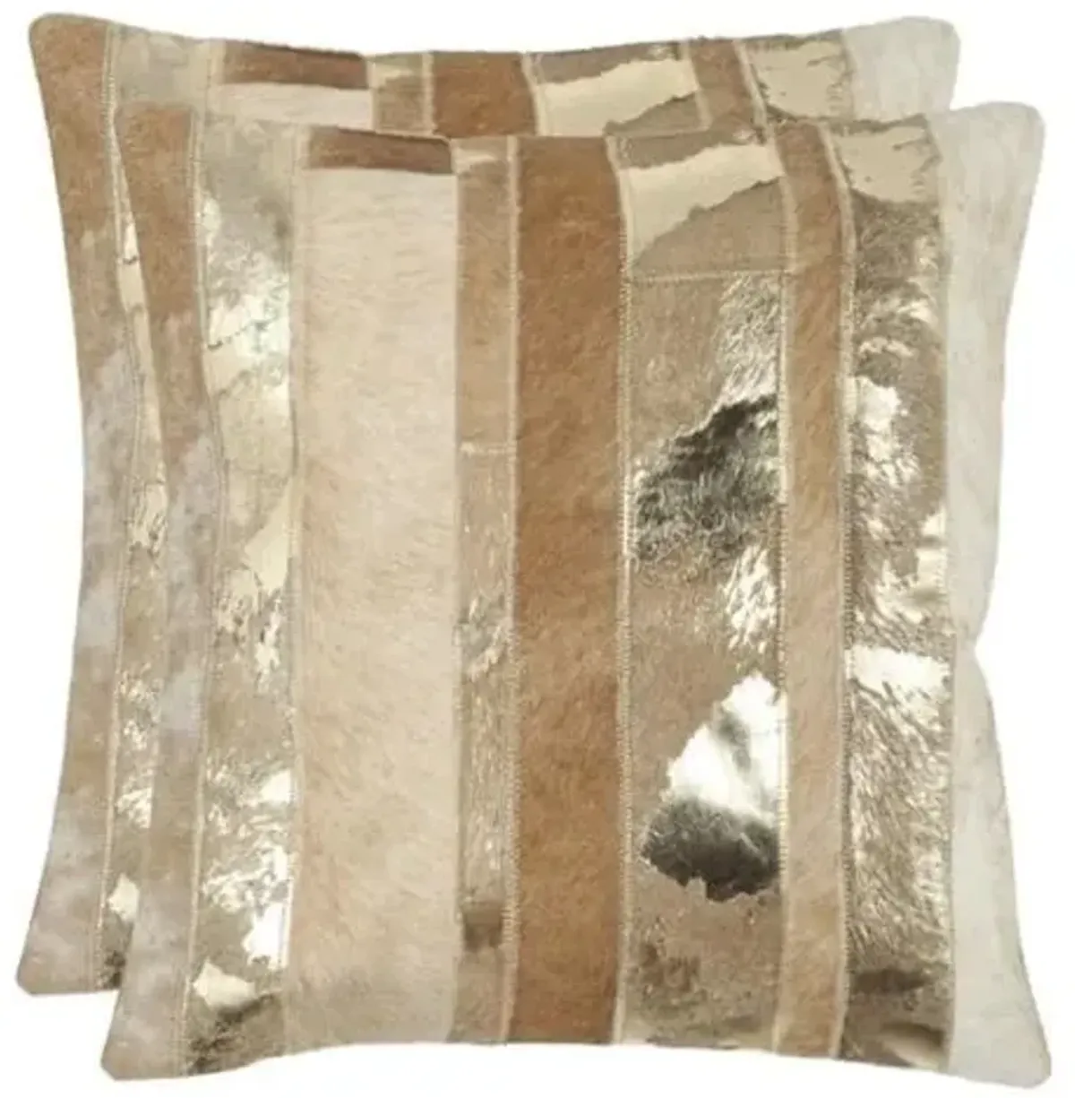 Safavieh Pillow Collection Throw Pillows, 18 by 18-Inch, Peyton Gold, Set of 2
