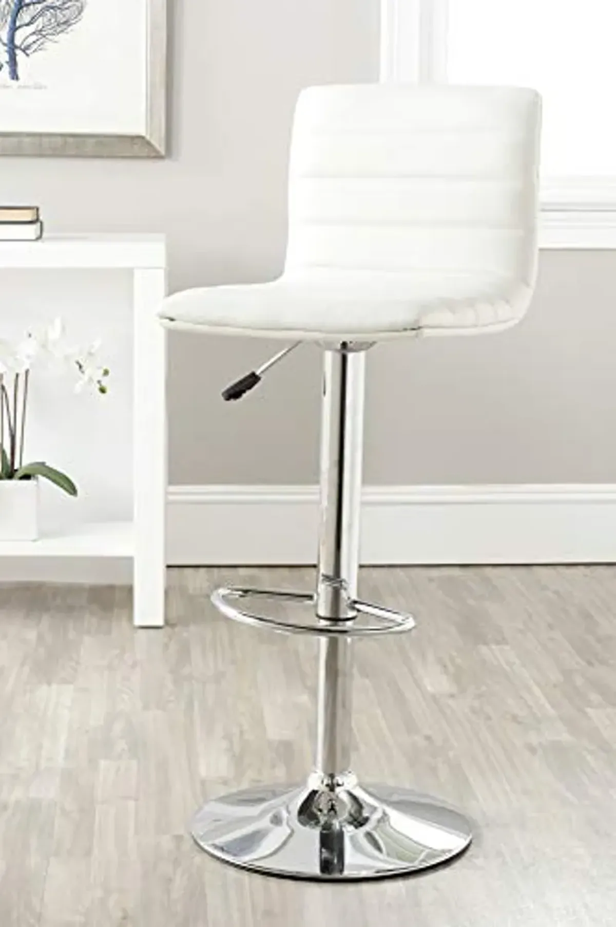 Safavieh Home Collection Arissa White Adjustable Swivel Gas Lift 23.8-29.9-inch Bar Stool