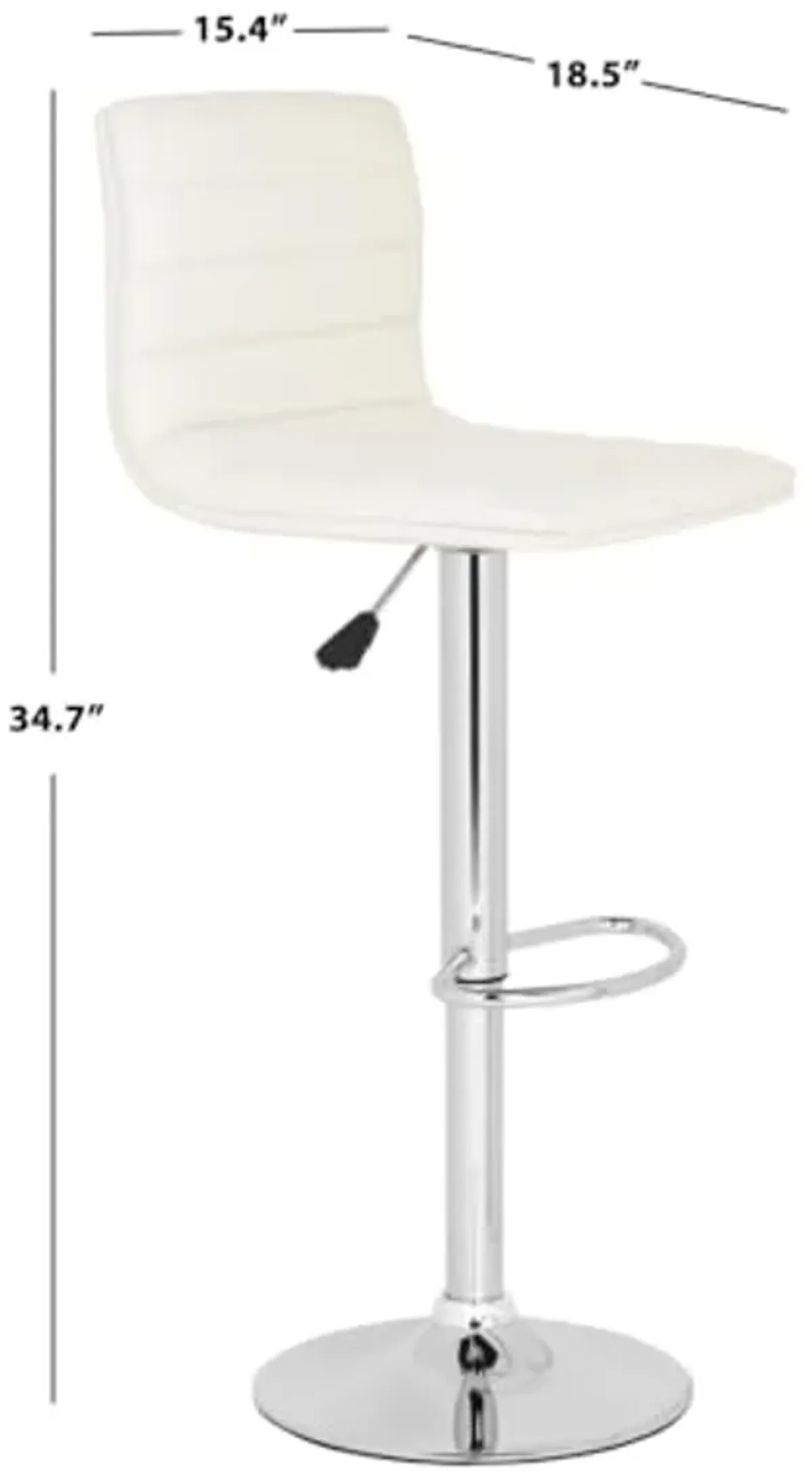 Safavieh Home Collection Arissa White Adjustable Swivel Gas Lift 23.8-29.9-inch Bar Stool