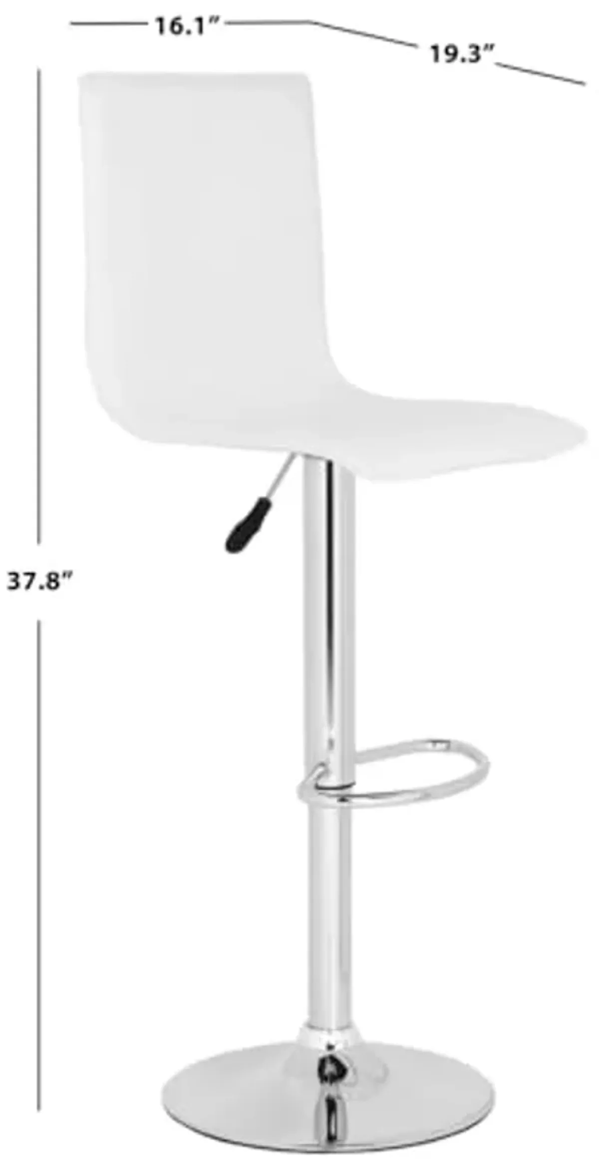 Safavieh Home Collection Magda White Adjustable Swivel Gas Lift 23.2-29.5-inch Bar Stool