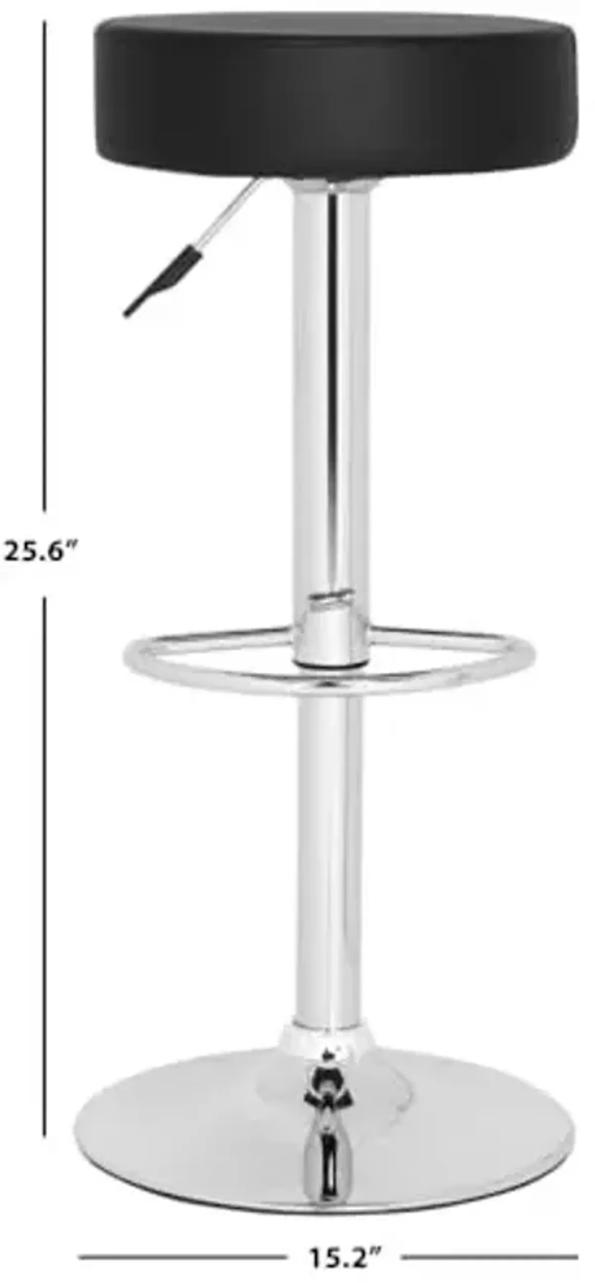 Safavieh Home Collection Jude Black Adjustable Swivel Gas Lift 25.6-31.5-inch Bar Stool