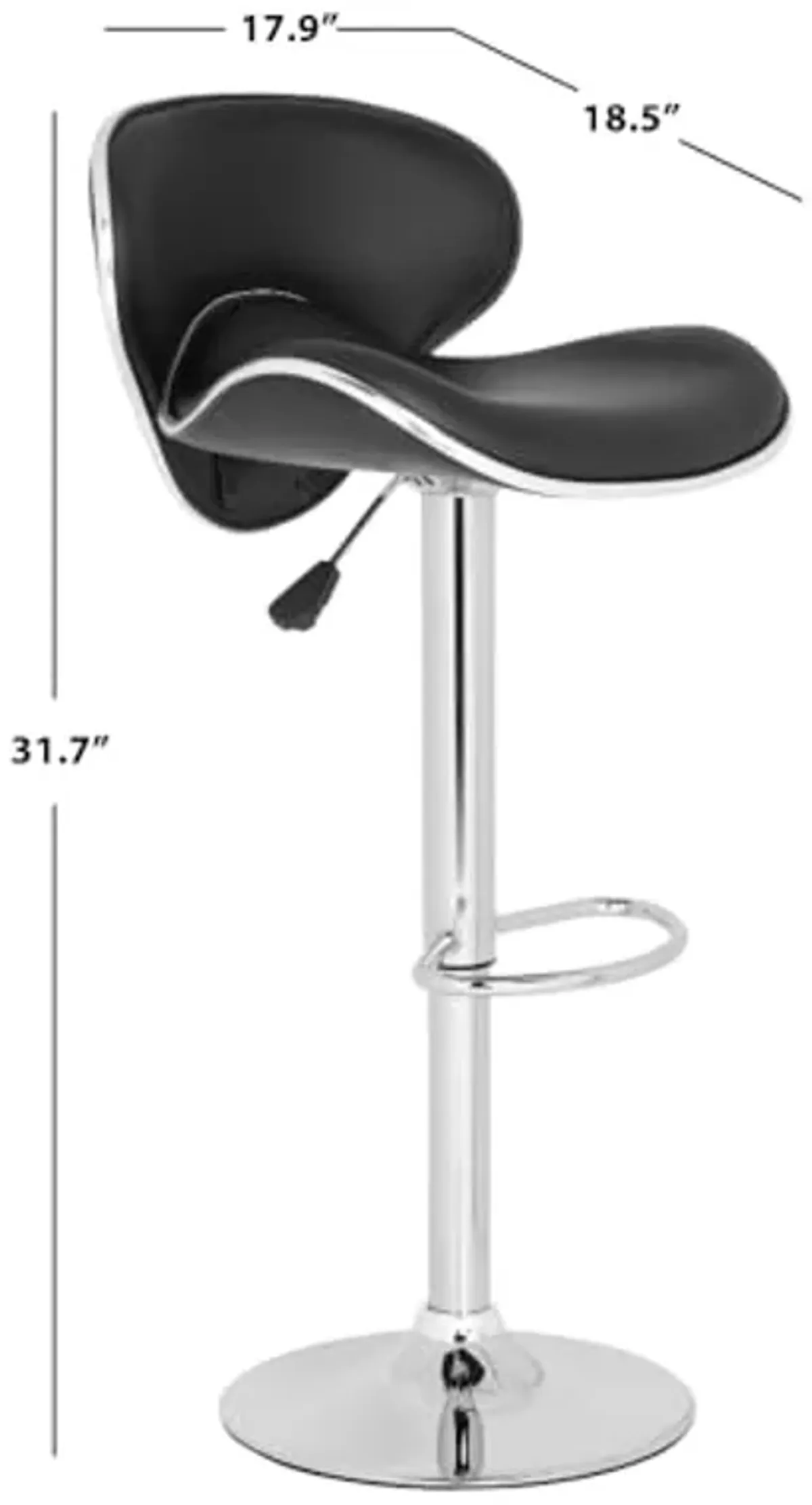 Safavieh Home Collection Shambi Black Adjustable Swivel Gas Lift 24-30.1-inch Bar Stool