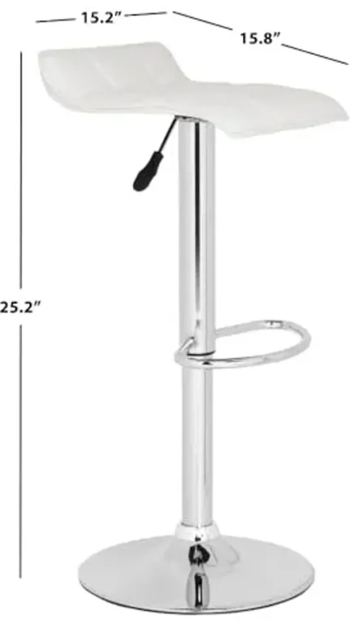 Safavieh Home Collection Lamita White Adjustable Swivel Gas Lift 22.4-30.9-inch Bar Stool