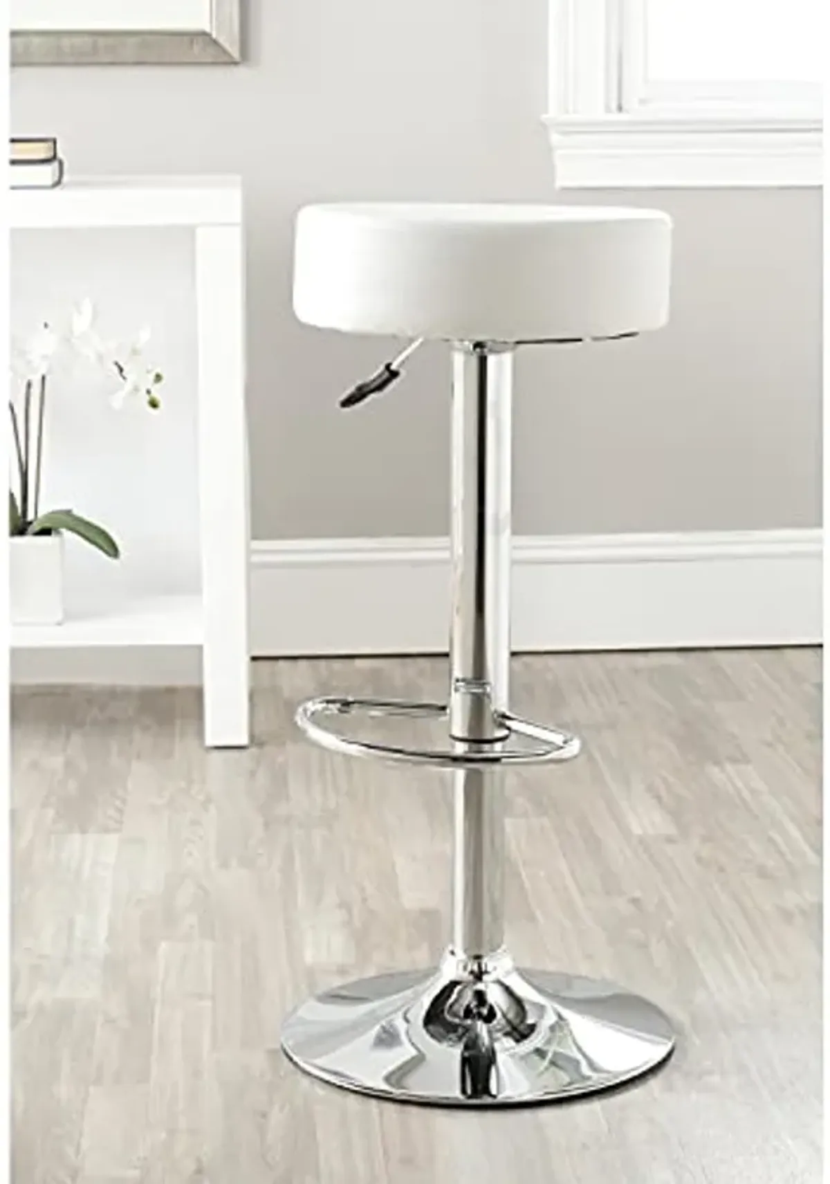 Safavieh Home Collection Jude White Adjustable Swivel Gas Lift 25.6-31.5-inch Bar Stool