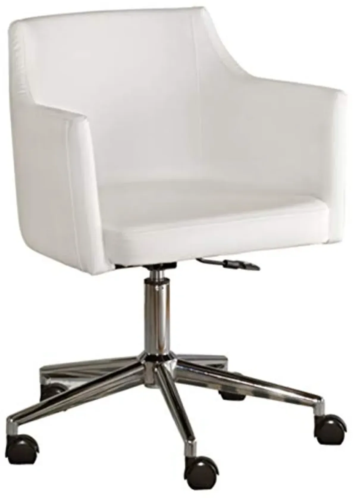 Signature Design by Ashley Baraga Contemporary Adjustable Swivel Home Office Desk Chair, White