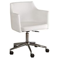 Signature Design by Ashley Baraga Contemporary Adjustable Swivel Home Office Desk Chair, White