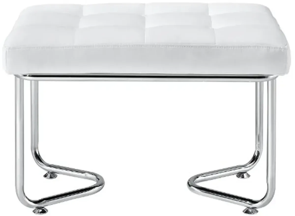 Modway Gibraltar Upholstered Vinyl Lounge Chair in White