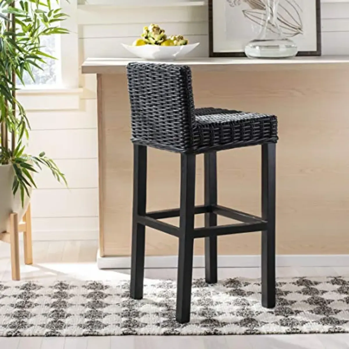 Safavieh Home Collection Cypress Cappuccino Wicker 30-inch Bar Stool