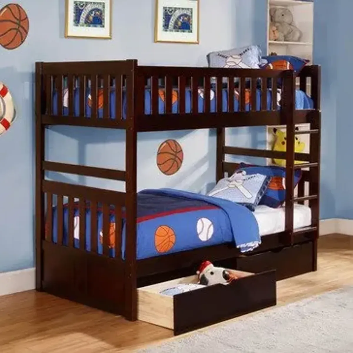 Homelegance Rowe Twin/ Twin Bunk Bed In Dark Cherry - Twin/ Twin W/ Storage