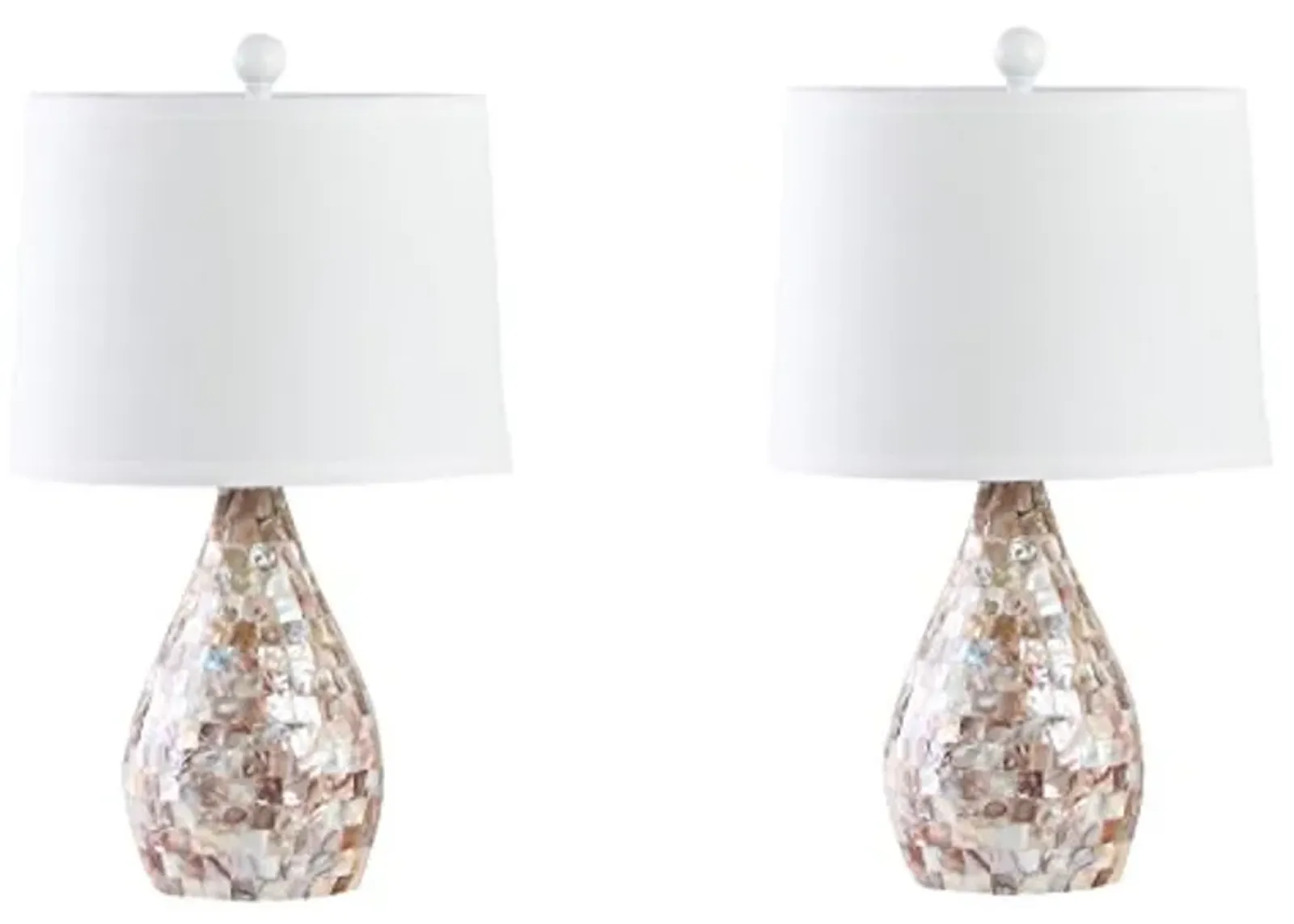 Safavieh Eleanor Mother of Pearl Inlay Table Lamps with Cream Shade