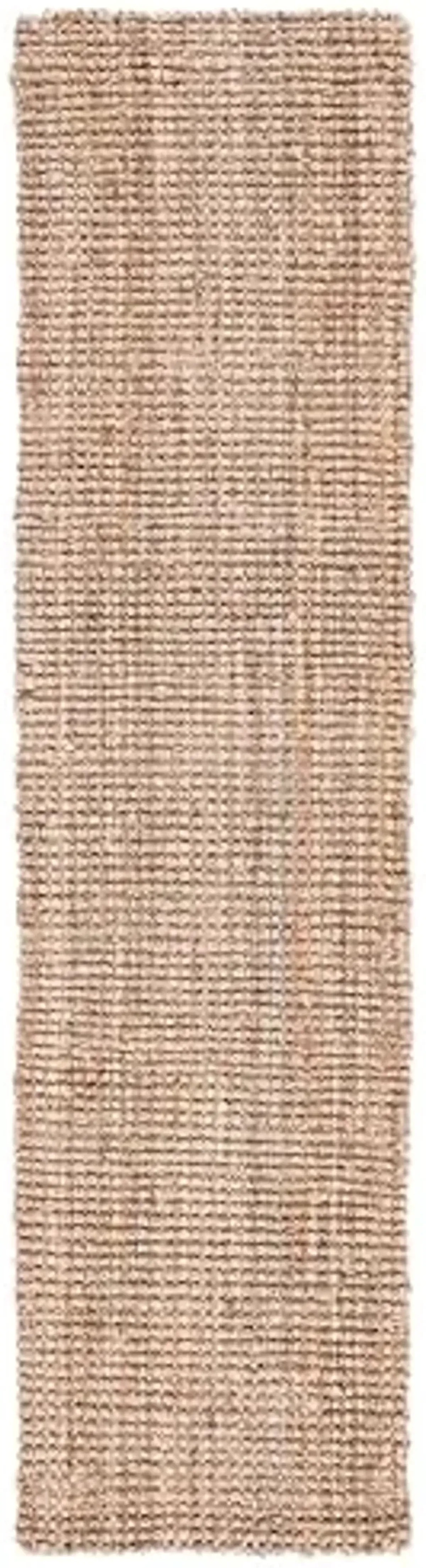 SAFAVIEH Natural Fiber Collection Runner Rug - 2'3" x 9', Natural Brown, Handmade Jute, Farmhouse Style, Chunky Textured Thick Pile (NF747A)