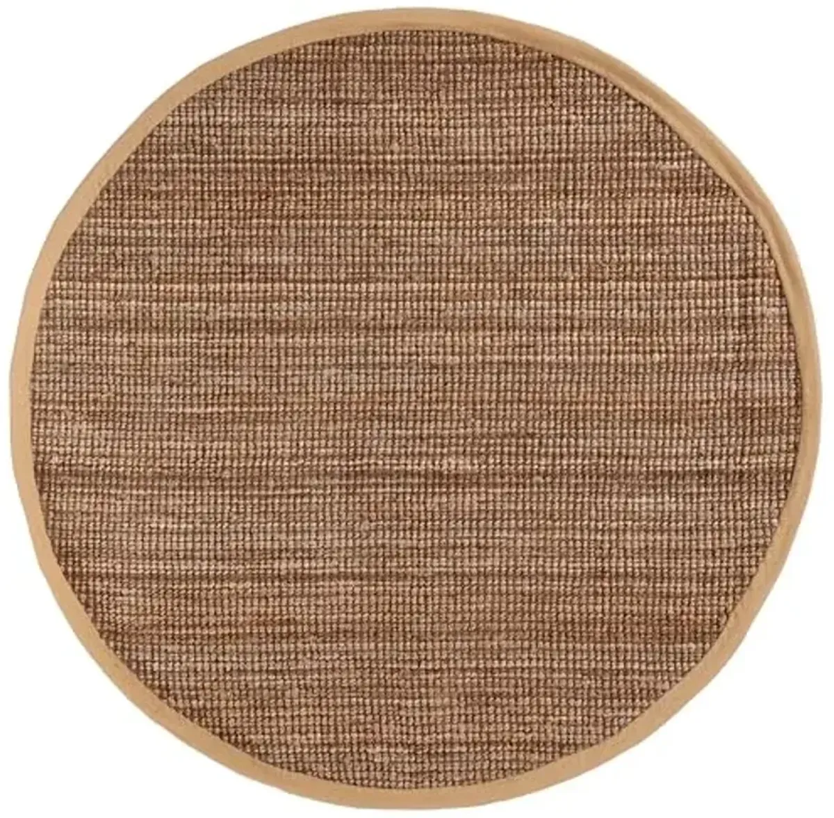 SAFAVIEH Area Rug 7' Round - Natural Fiber Collection - Natural Brown, Handmade Jute, Farmhouse Style, Chunky Textured Thick Pile (NF747A)