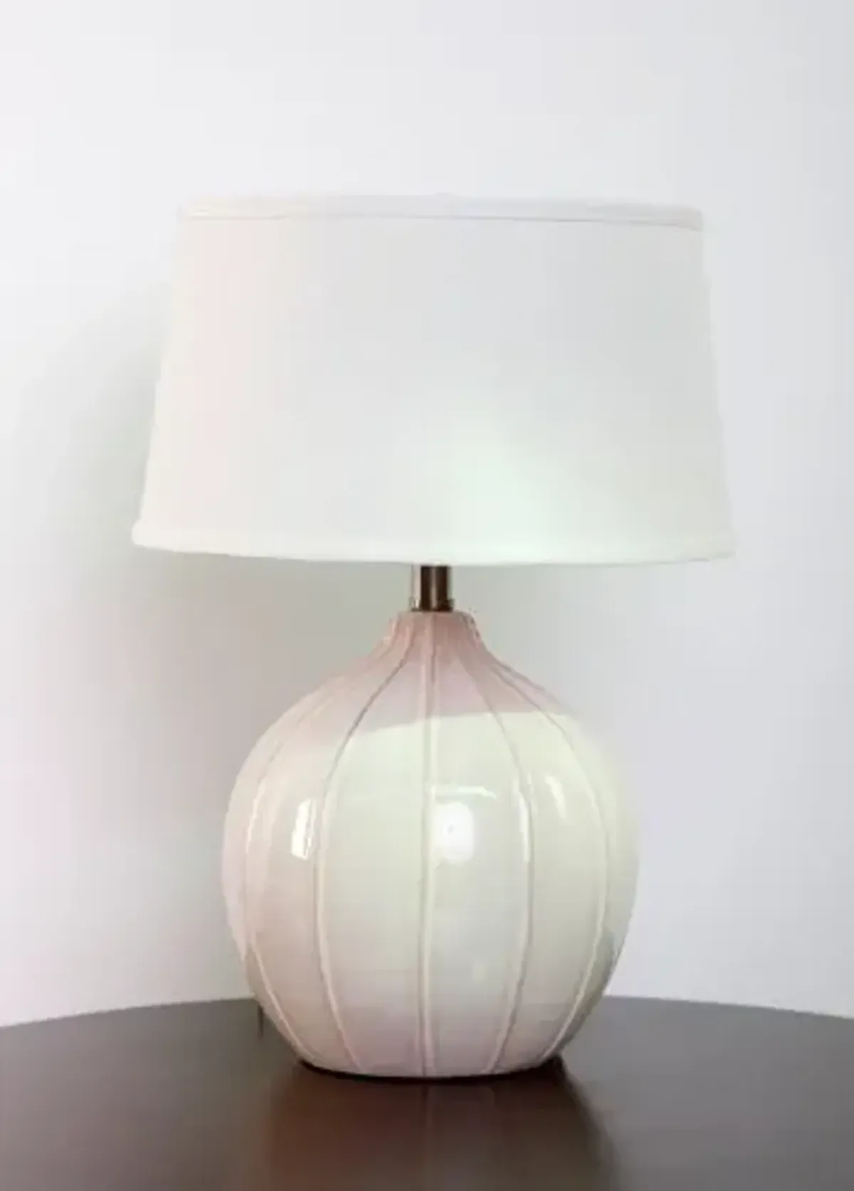 Urbanest Highlands Antique White Ceramic Table Lamp with Natural Drum Hardback Shade