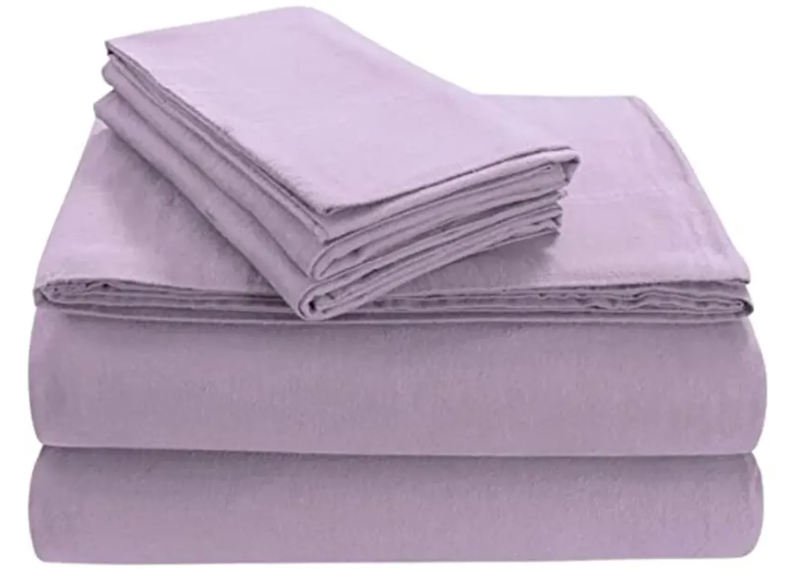 Tribeca Living Luxury Solid Flannel Deep Pocket Sheet Set, Queen, Lavender, (FLSOEDQULA)