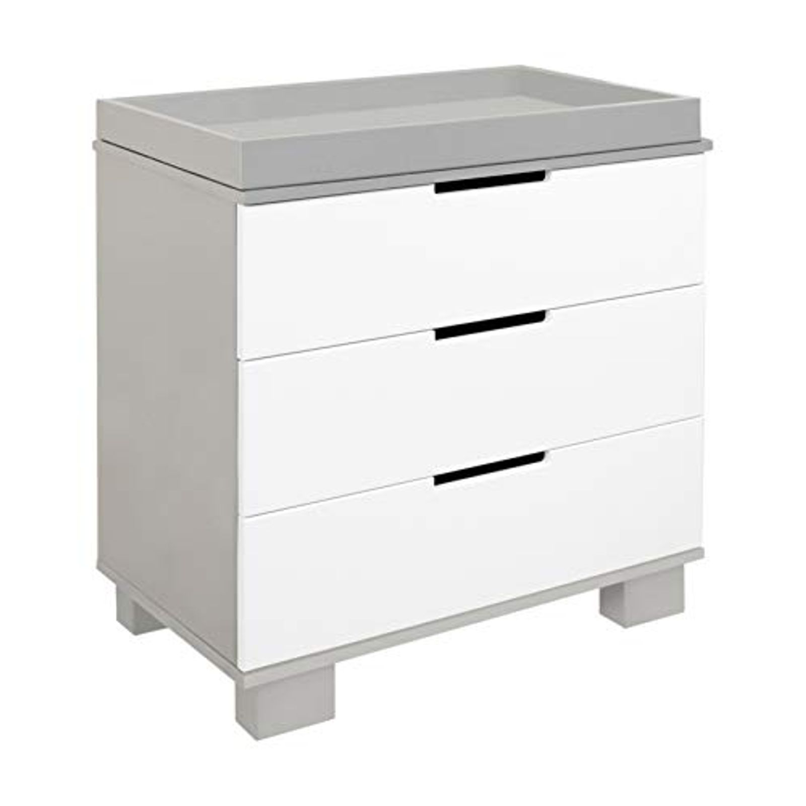 Babyletto Modo 3-Drawer Changer Dresser with Removable Changing Tray in Grey and White, Greenguard Gold Certified