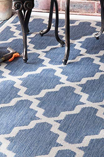 NuLOOM Gina Moroccan Indoor/Outdoor Area Rug, 5' 3" X 7' 6", Blue