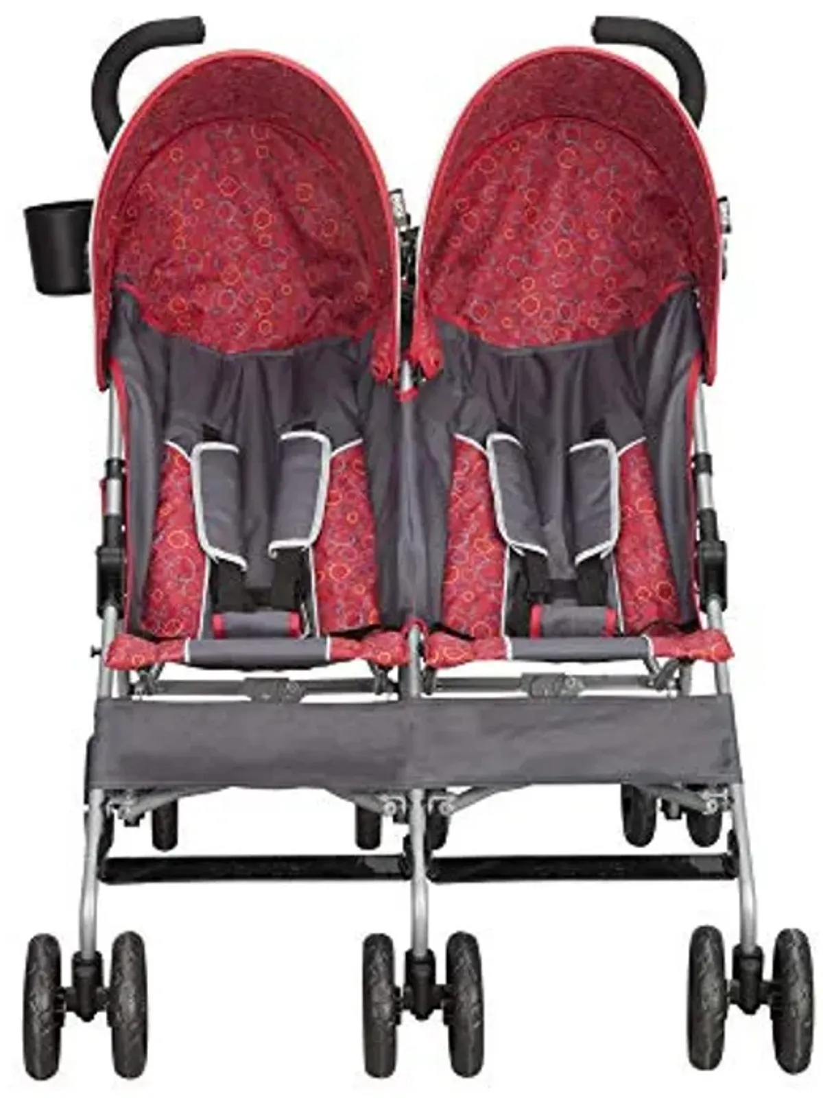 Delta Children LX Side by Side Stroller - with Recline, Storage & Compact Fold, Grey