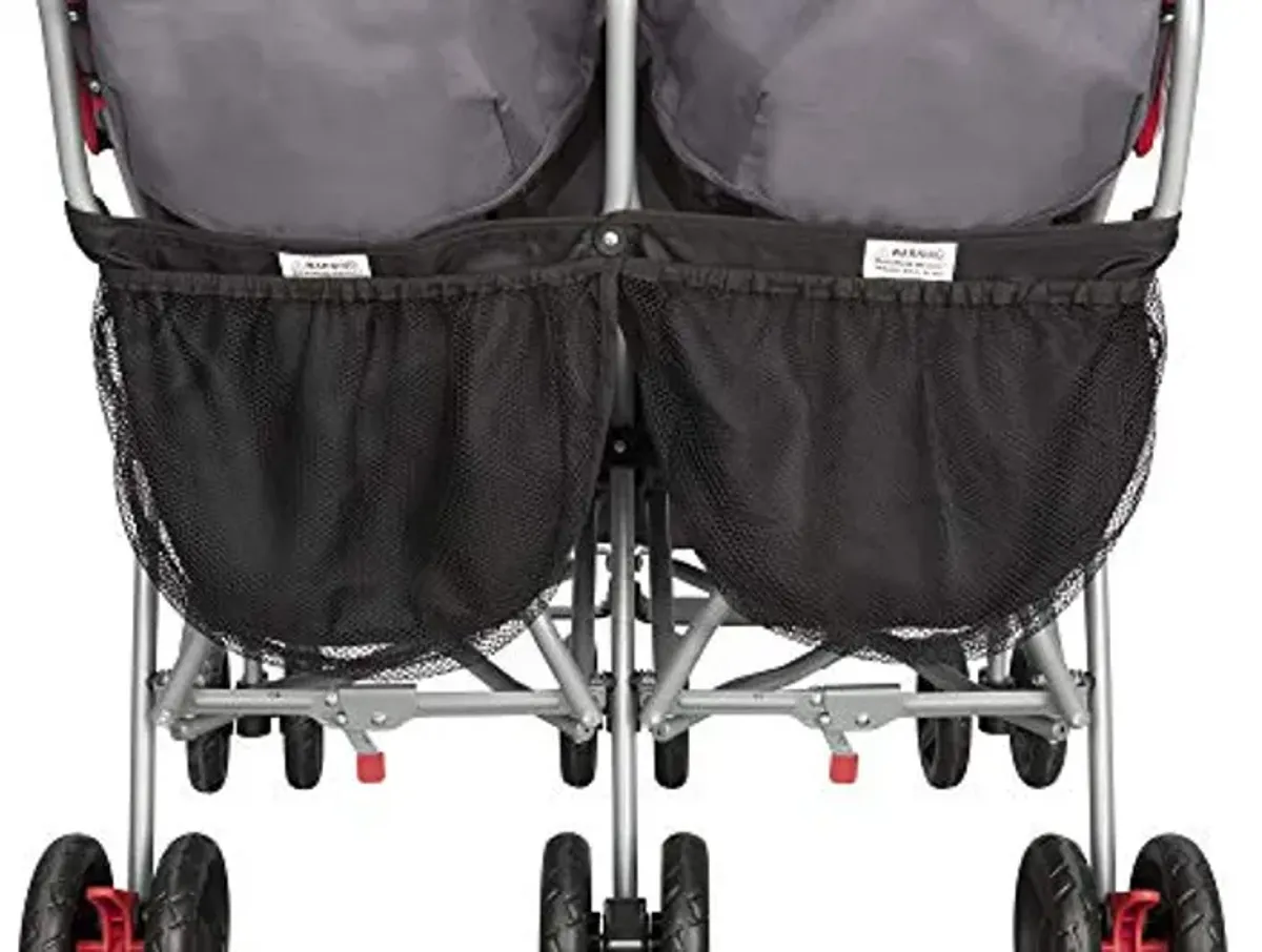 Delta Children LX Side by Side Stroller - with Recline, Storage & Compact Fold, Grey