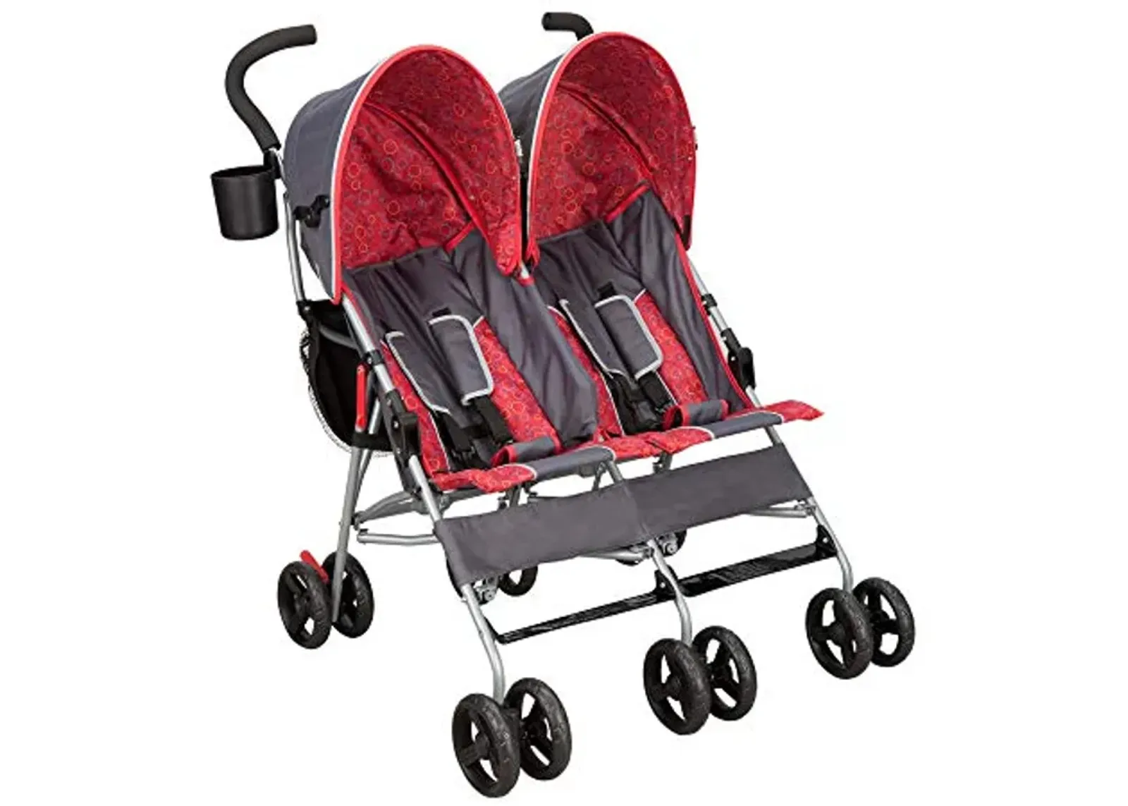 Delta Children LX Side by Side Stroller - with Recline, Storage & Compact Fold, Grey