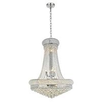 Elegant Lighting 1800D28C/RC Royal Cut Clear Crystal Primo 14-Light, Two-Tier Crystal Chandelier, 28" x 36", Chrome Finish
