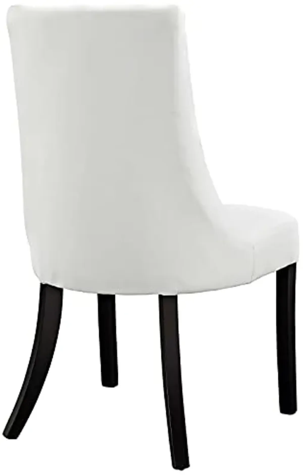 Modway Noblesse Modern Tufted Vegan Leather Upholstered Kitchen and Dining Room Chair in White