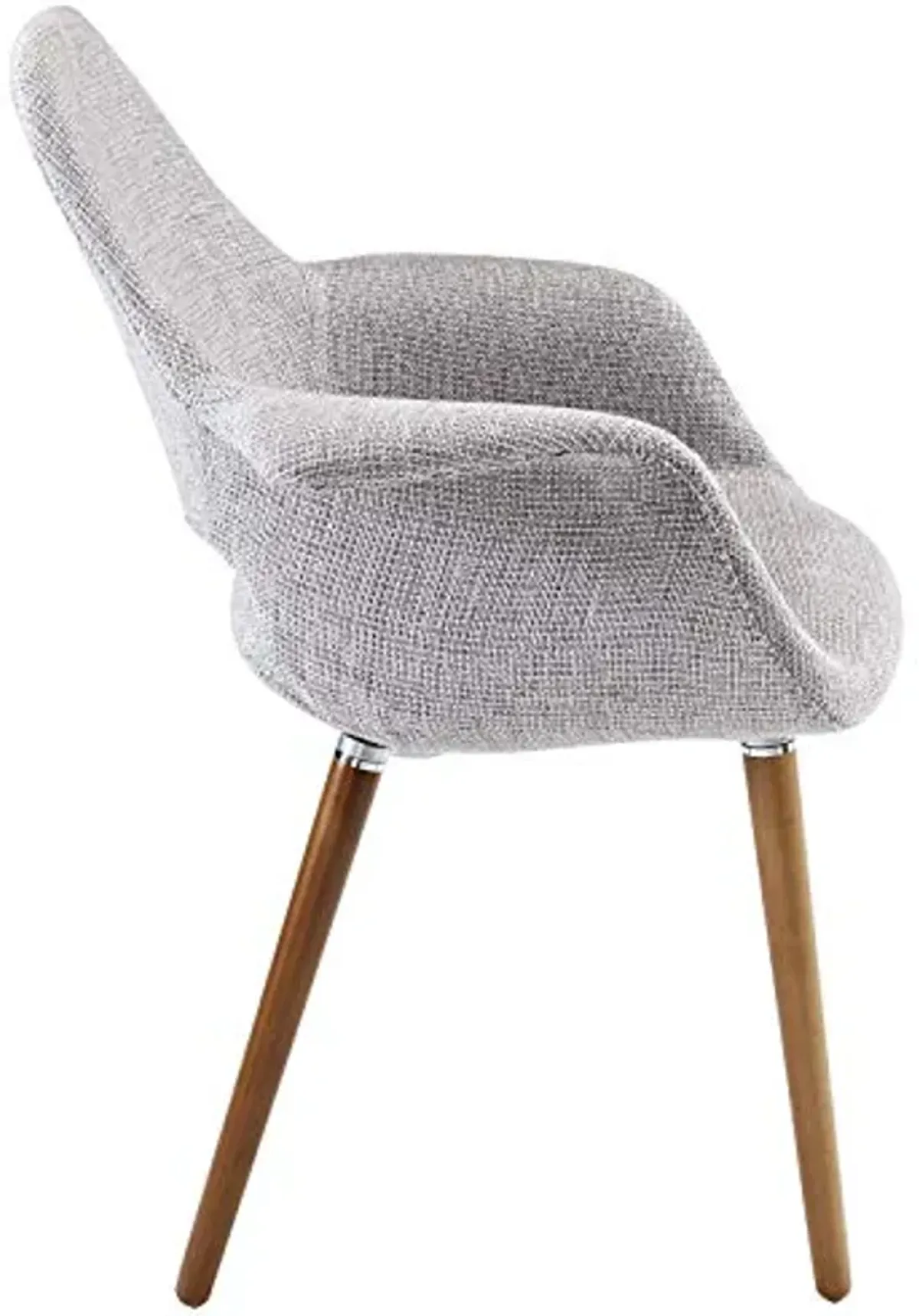 Modway Aegis Mid-Century Modern Upholstered Fabric Dining Chair with Wood Legs in Light Gray